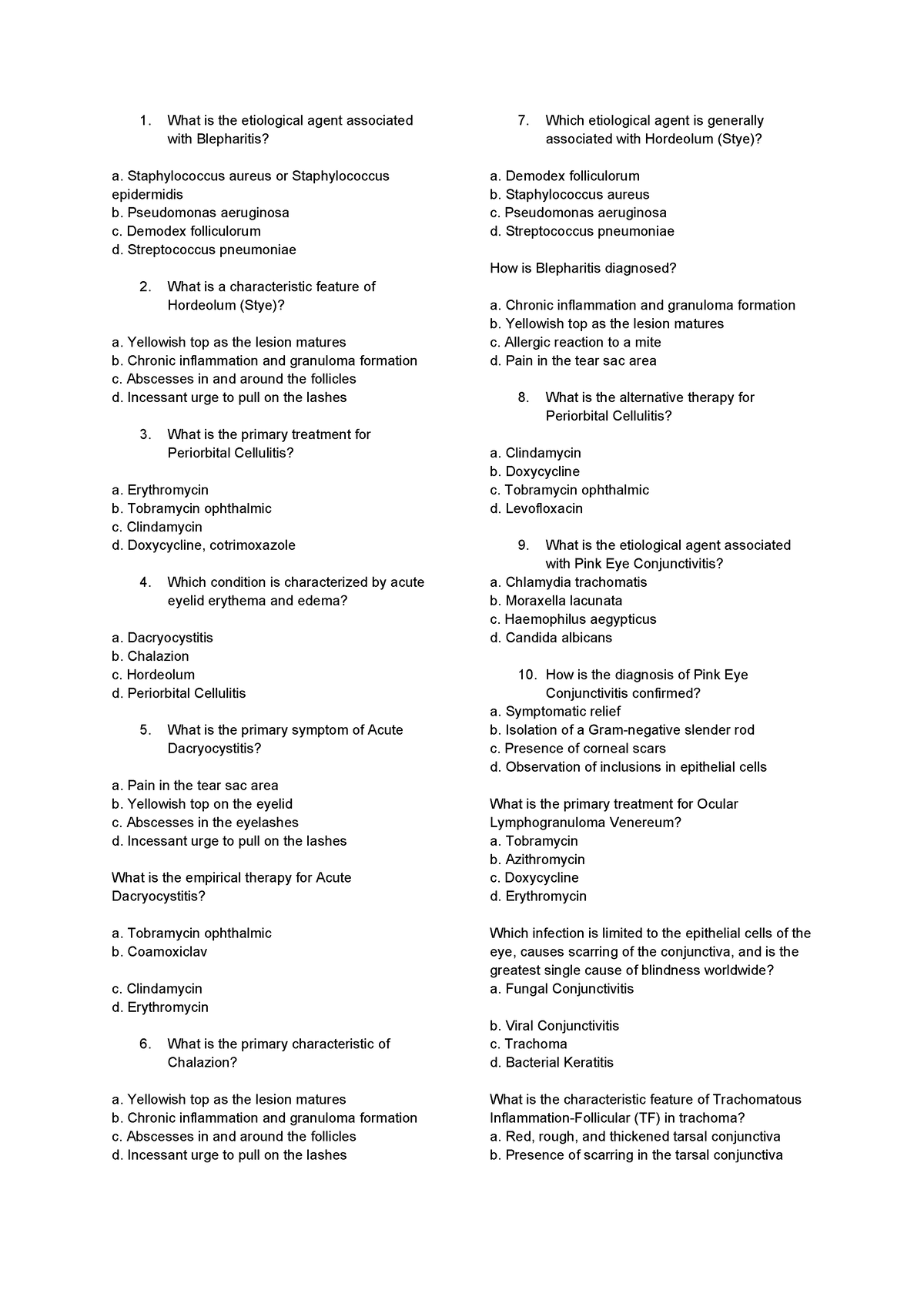 what-is-the-etiological-agent-associated-with-blepharitis