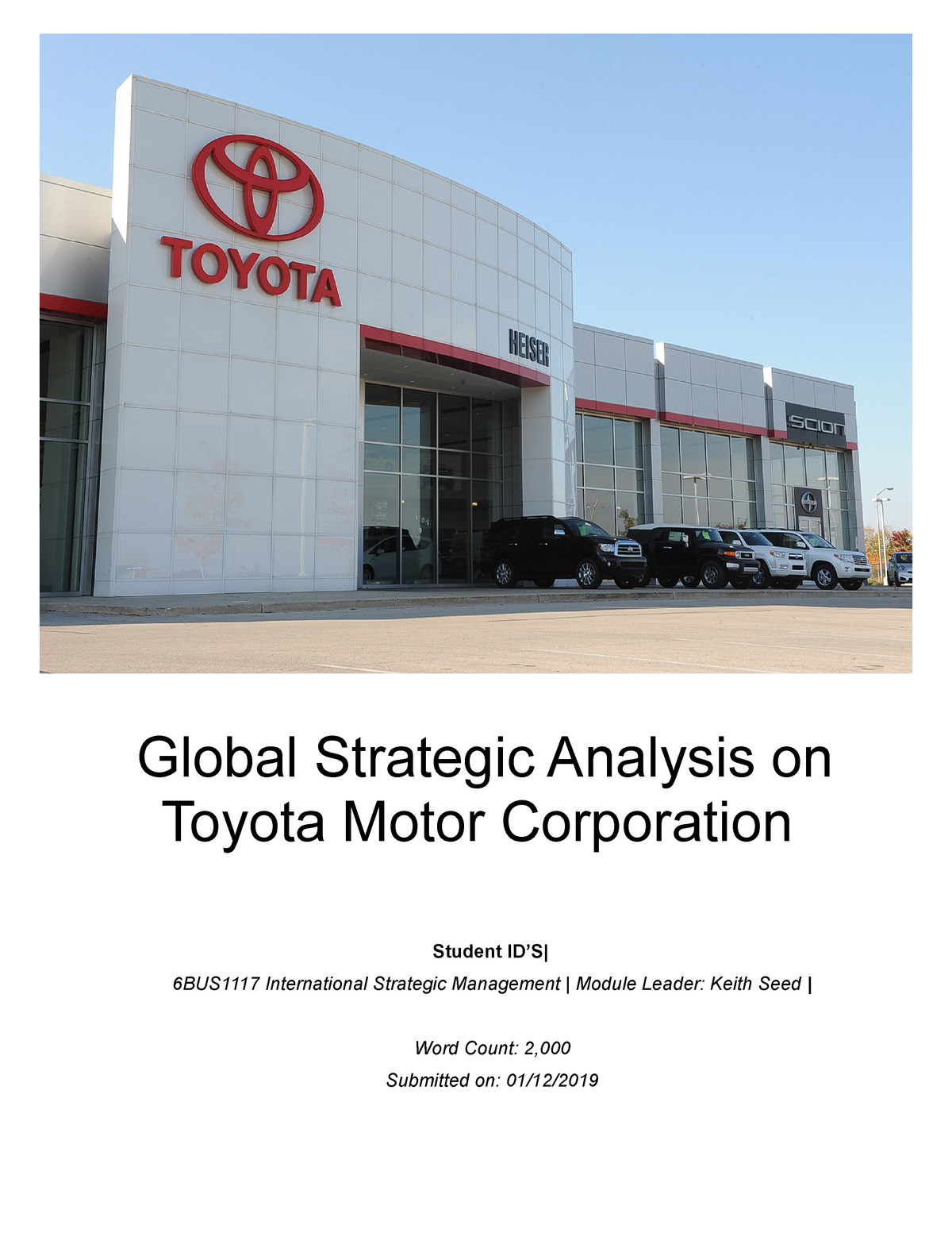 strategic-objectives-of-toyota-company-strategy-recommendation-for