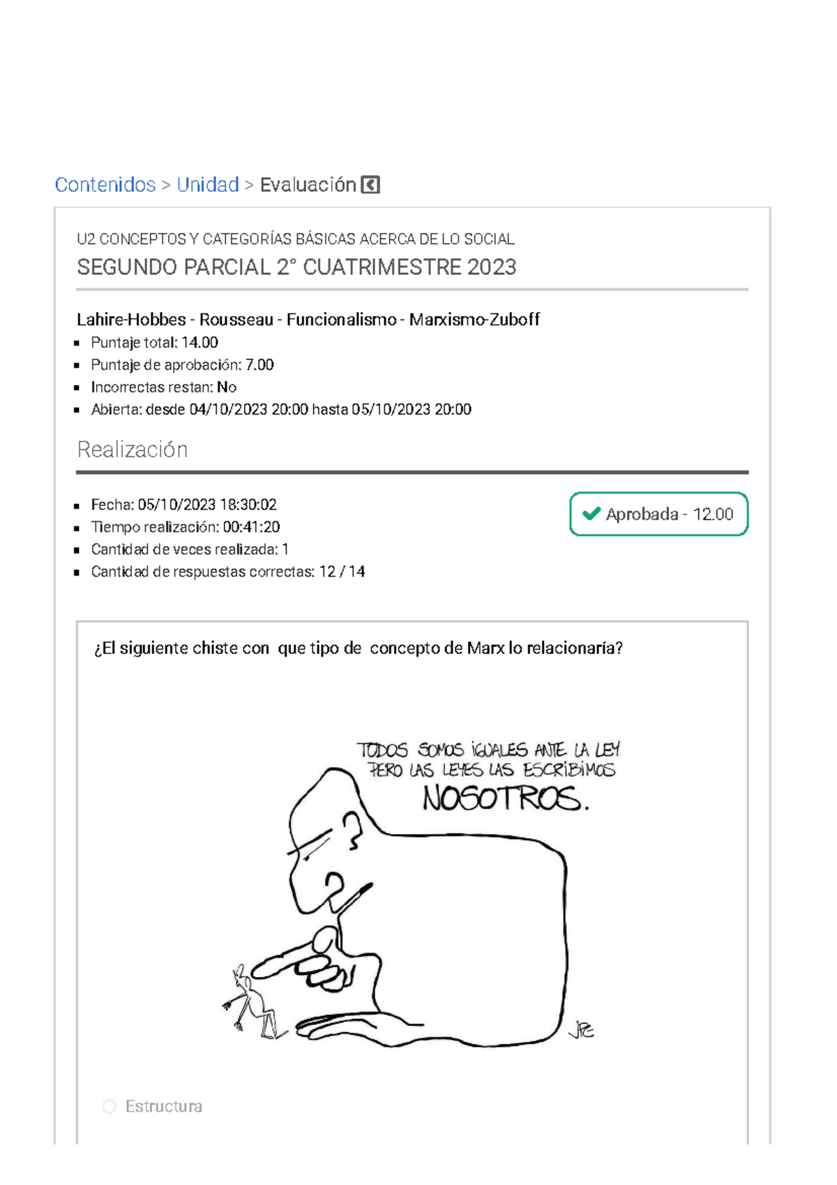 Sociolog - Multiple Choise - Contenidos > Unidad > Evaluación U2 ...