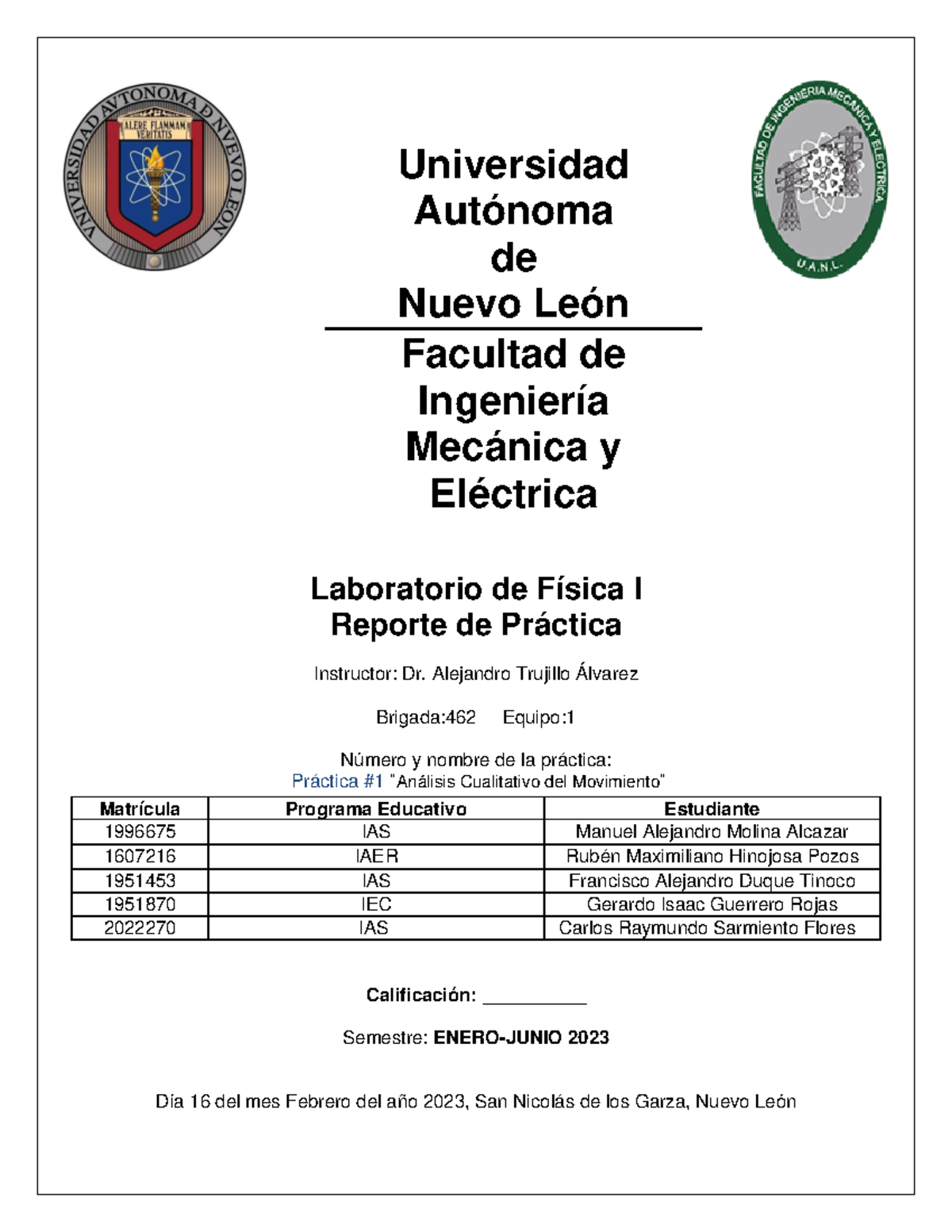 Practica 1 Lab de Fisica 2 - Universidad Autónoma de Nuevo León ...