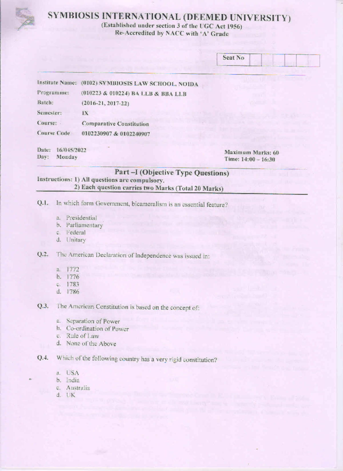Comparative Constitution (2022) - Constitutional Law - Studocu
