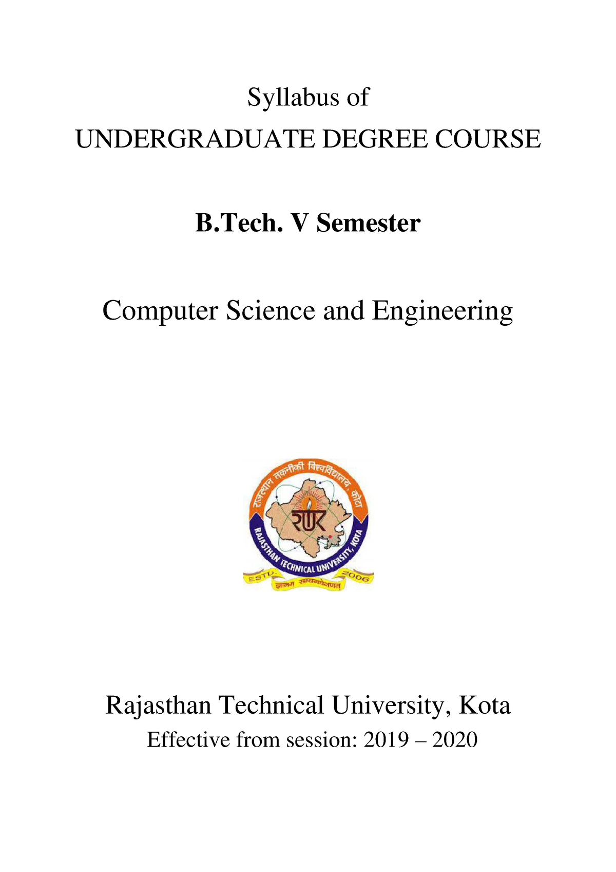 CS - Cvb B - Syllabus Of UNDERGRADUATE DEGREE COURSE B. V Semester ...