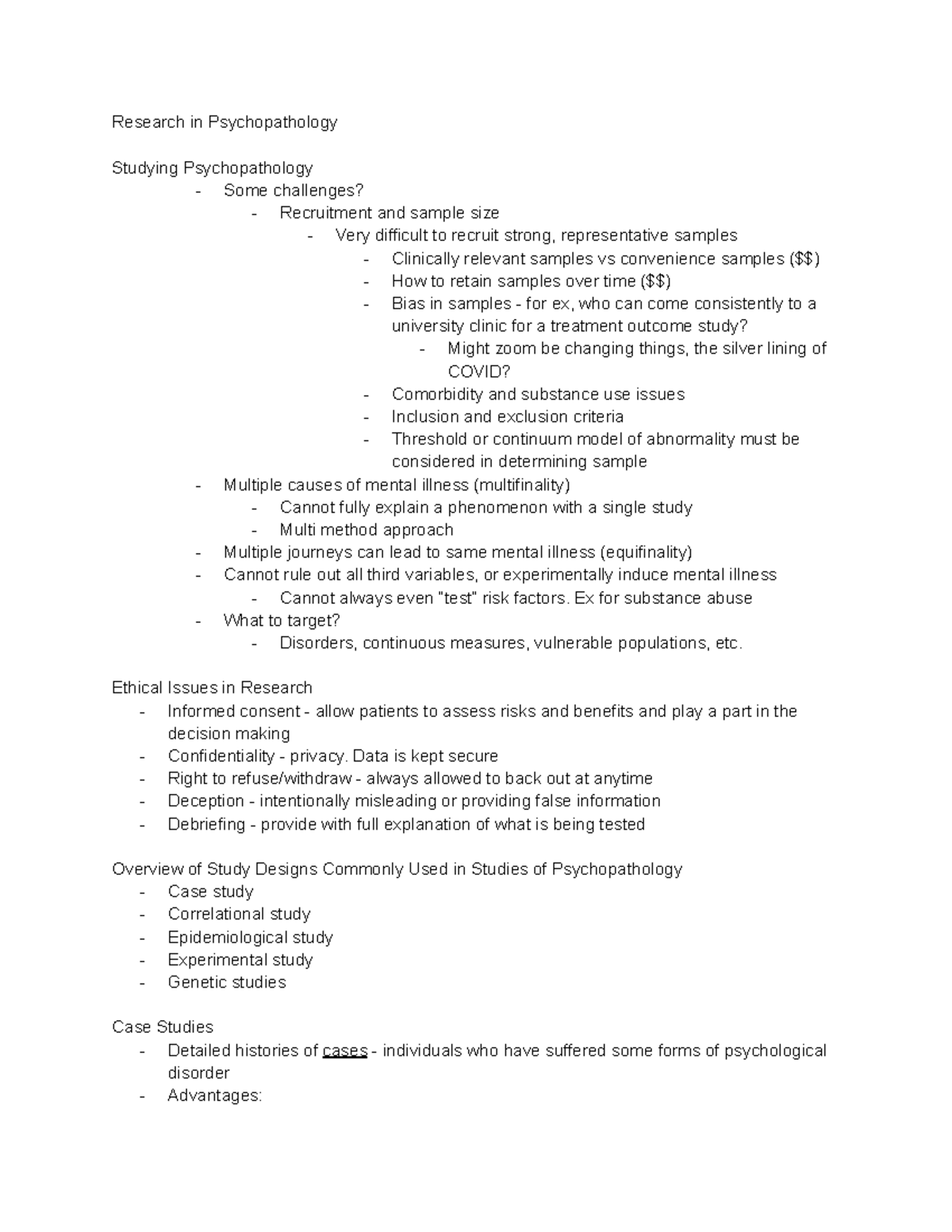 Research in Psychopathology - Ex for substance abuse What to target ...