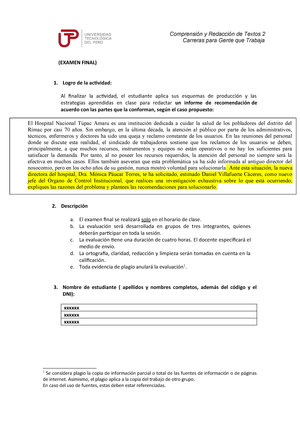 Comprensión Y Redacción De Textos II 100000N04I - UTP - StuDocu