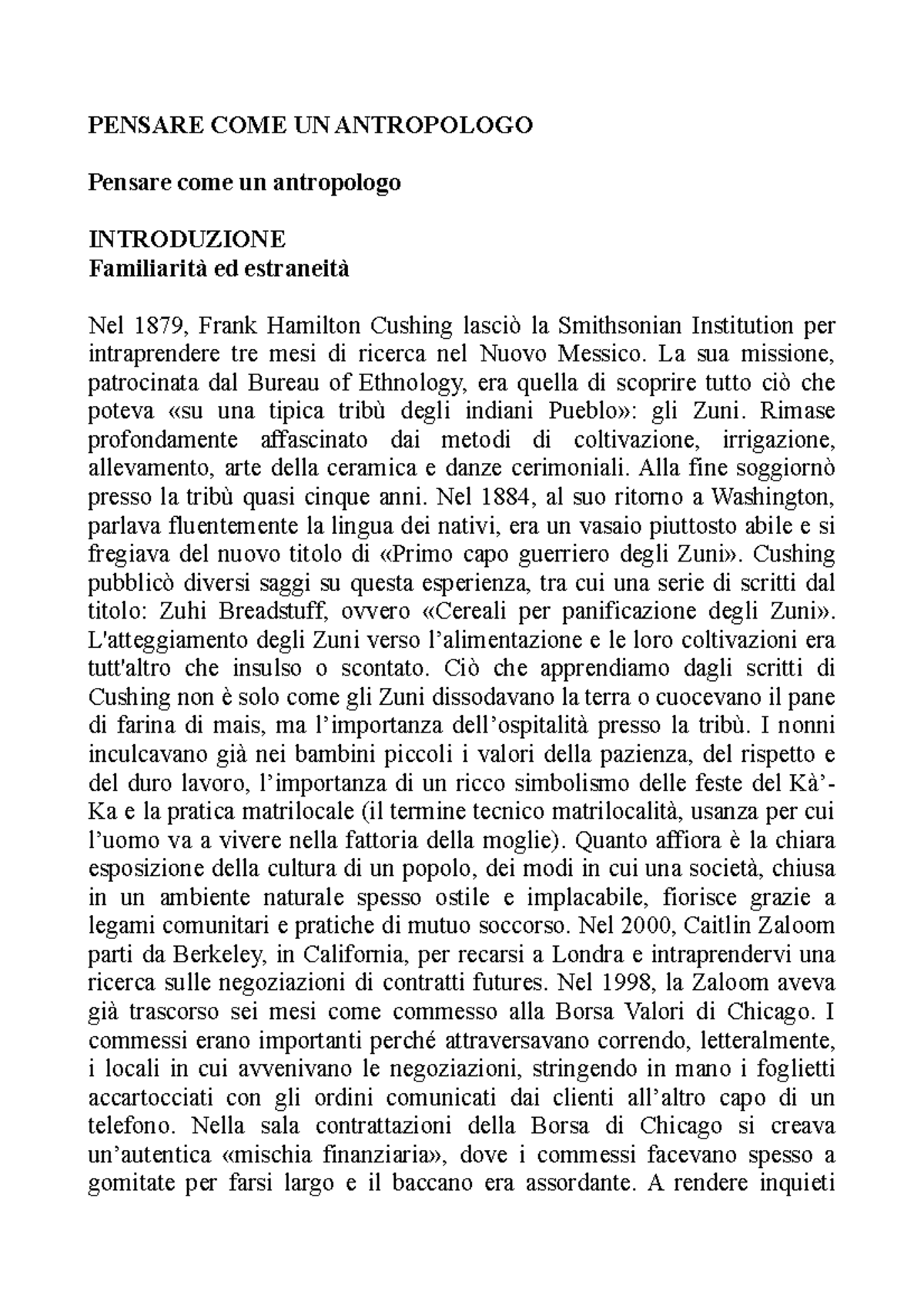 Pensare COME UN Antropolog…