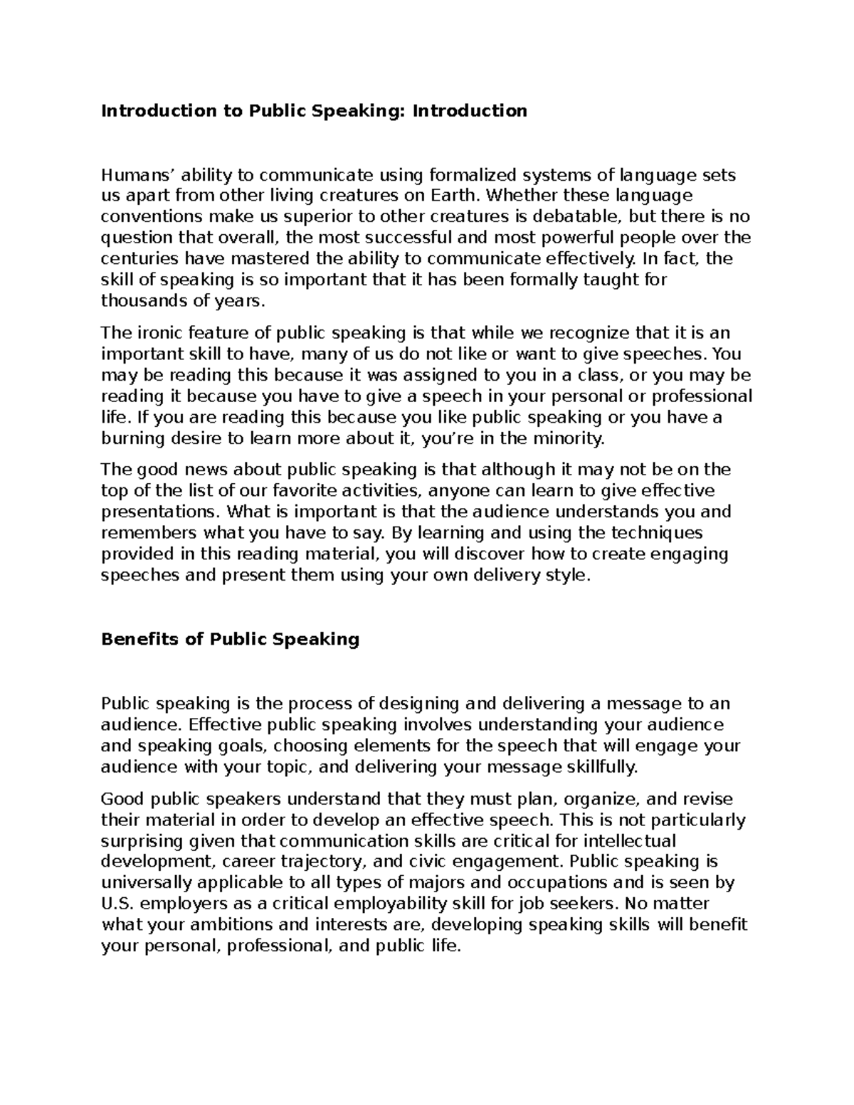 Introduction to Public Speaking - Whether these language conventions ...
