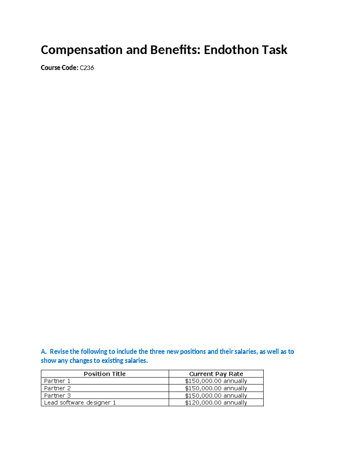 C236 Endothon Template - Compensation And Benefits: Endothon Task ...