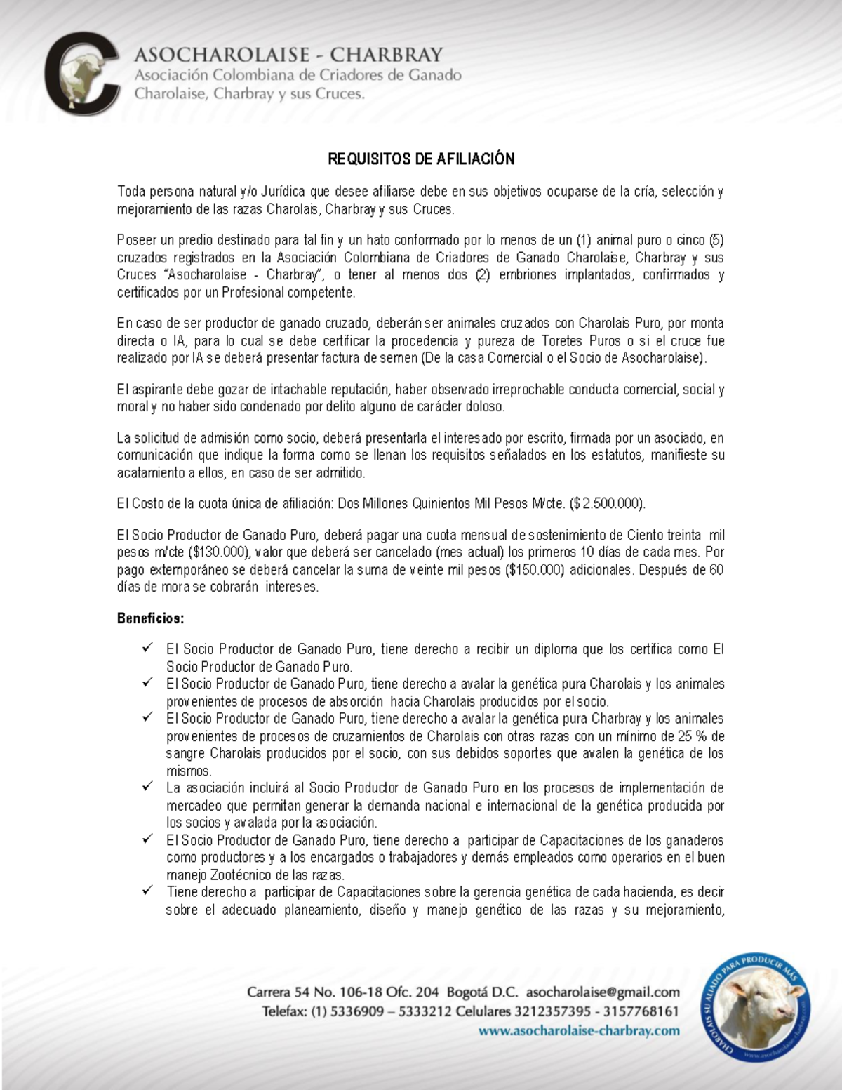 Requisitos-afiliacion - REQUISITOS DE AFILIACI”N Toda Persona Natural Y ...