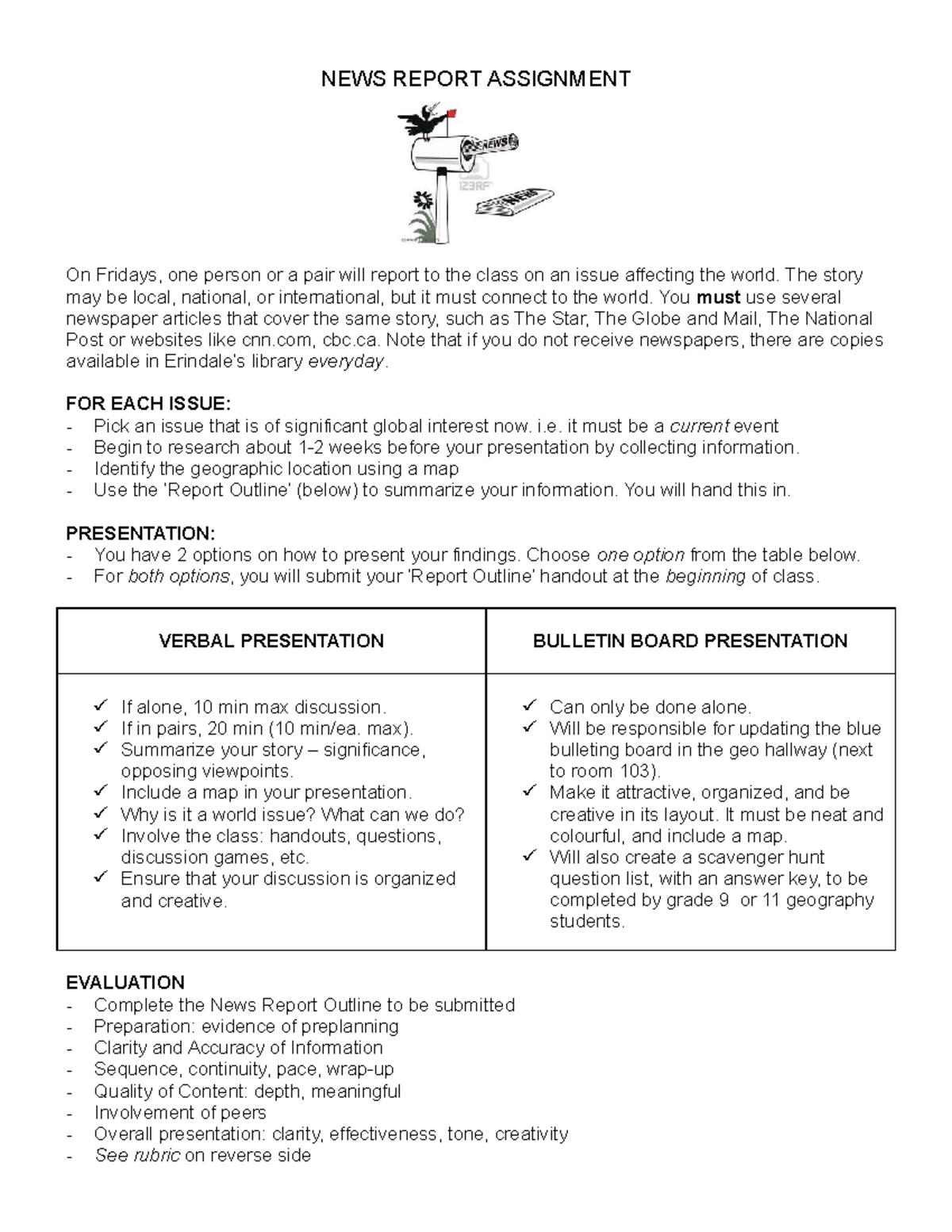 october crisis news report assignment