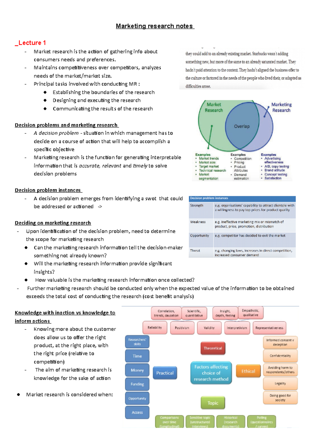 short note marketing research