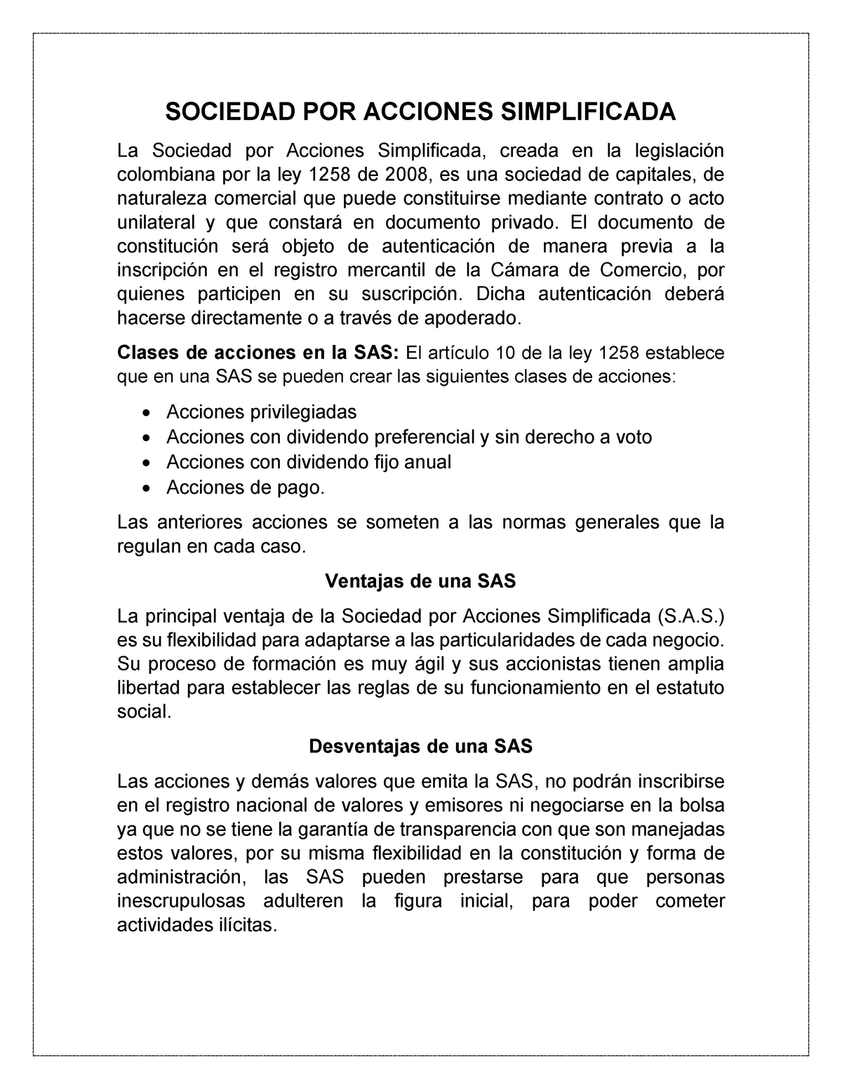 Sociedad Por Acciones Simplificada De Contabilidad En Las Finanzas Las