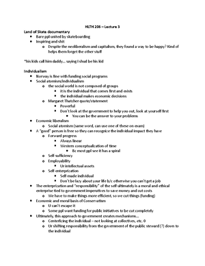 HLTH 260 Lecture 5 - Prof: Mark Dolson - HLTH 260 Lecture 5 2 Sections ...