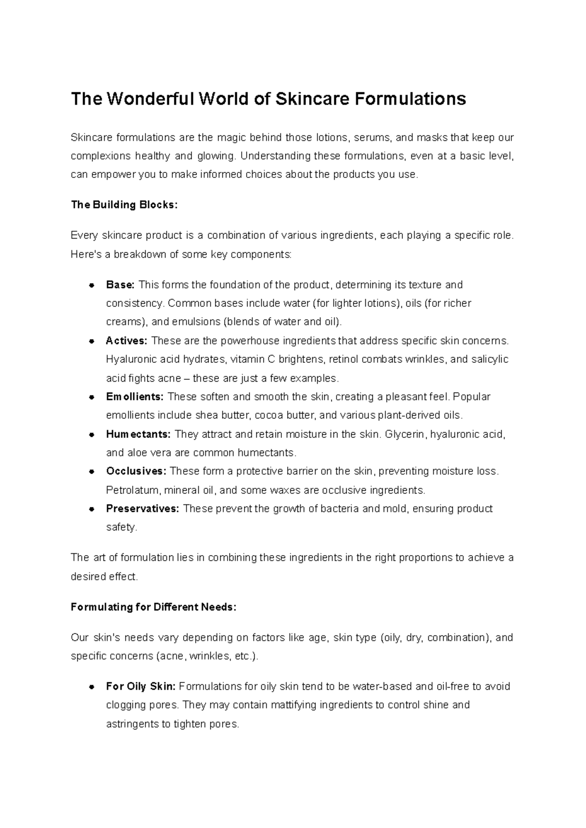 The Wonderful World of Skincare Formulations - Understanding these ...