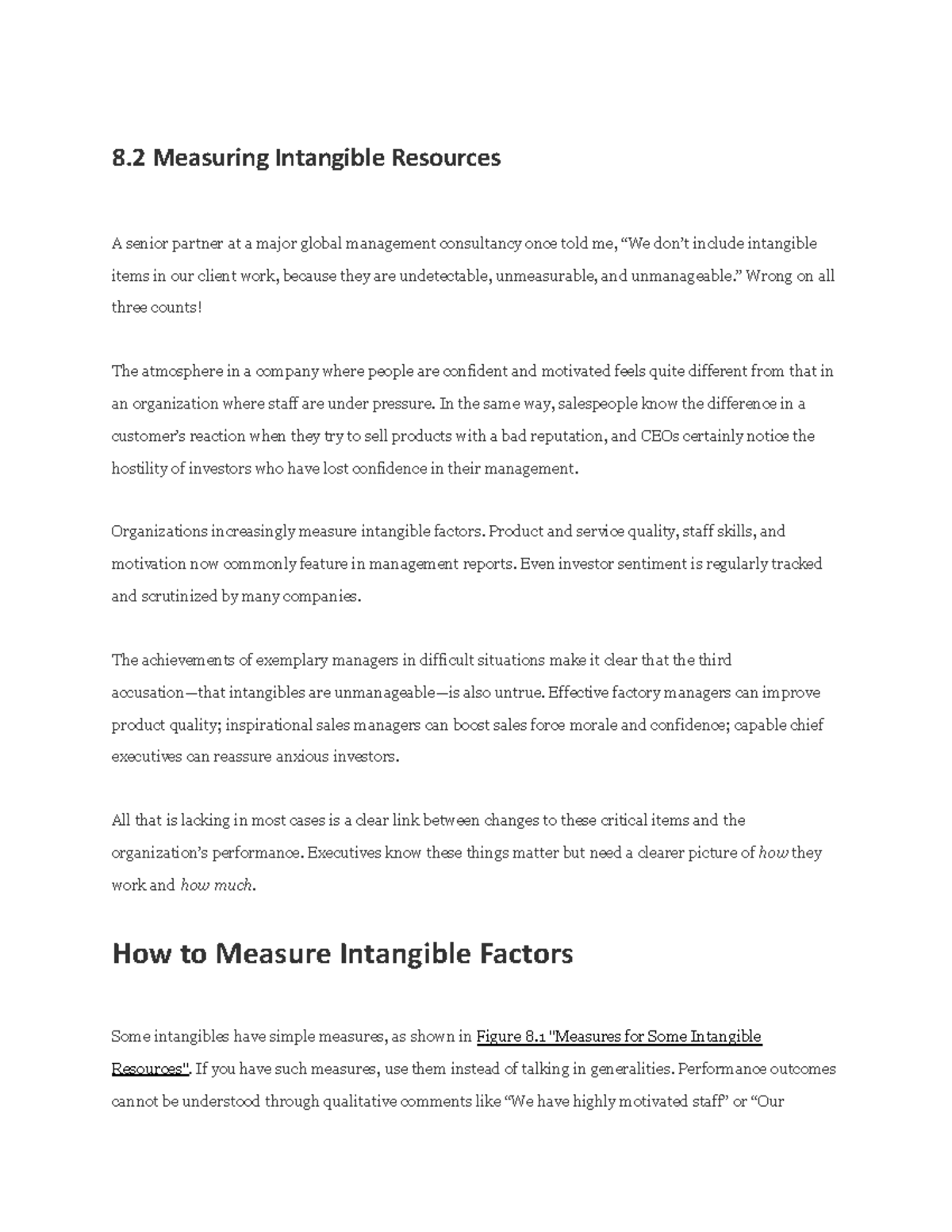 8.2 Measuring Intangible Resources - ” Wrong on all three counts! The ...
