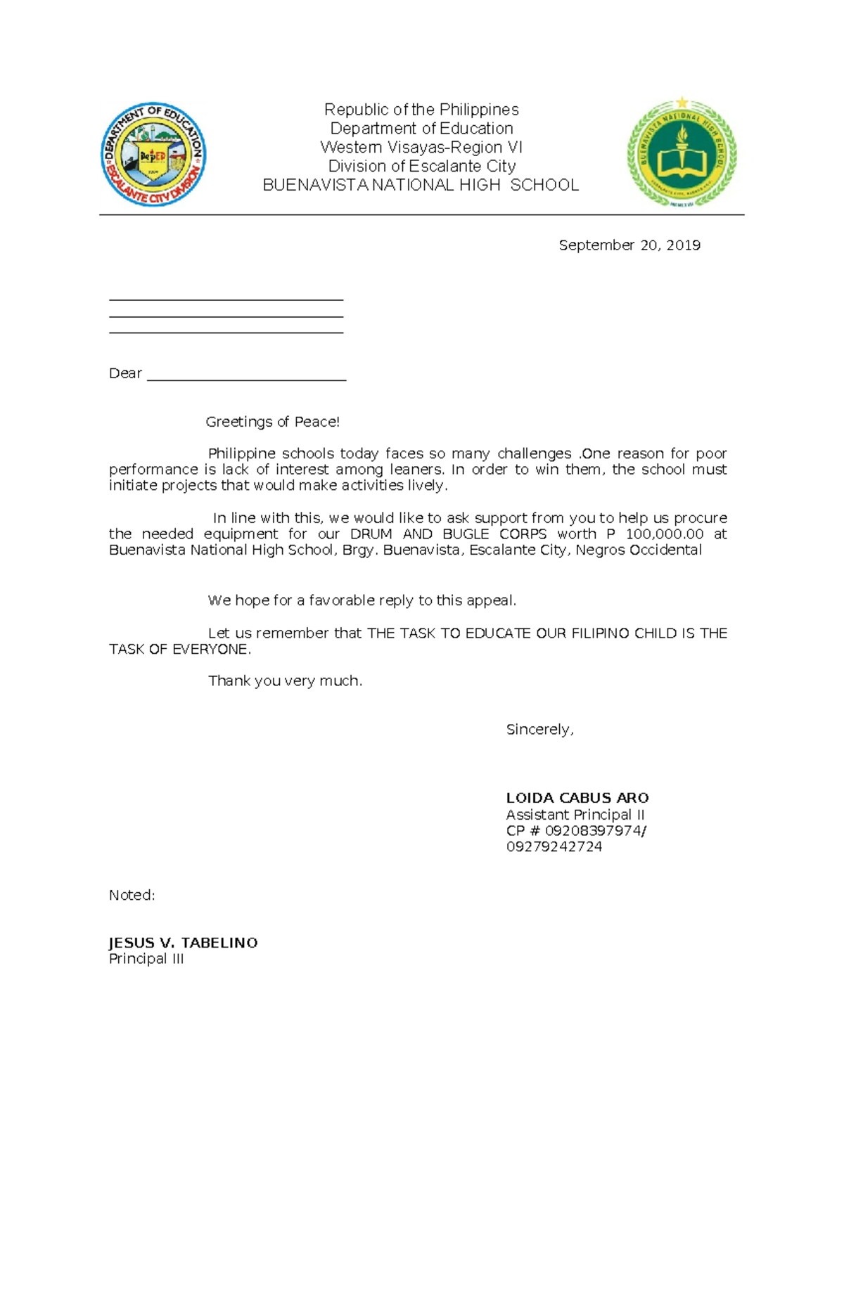 468279733 Solicitation Letter for Learner s Kiosk - Republic of the ...