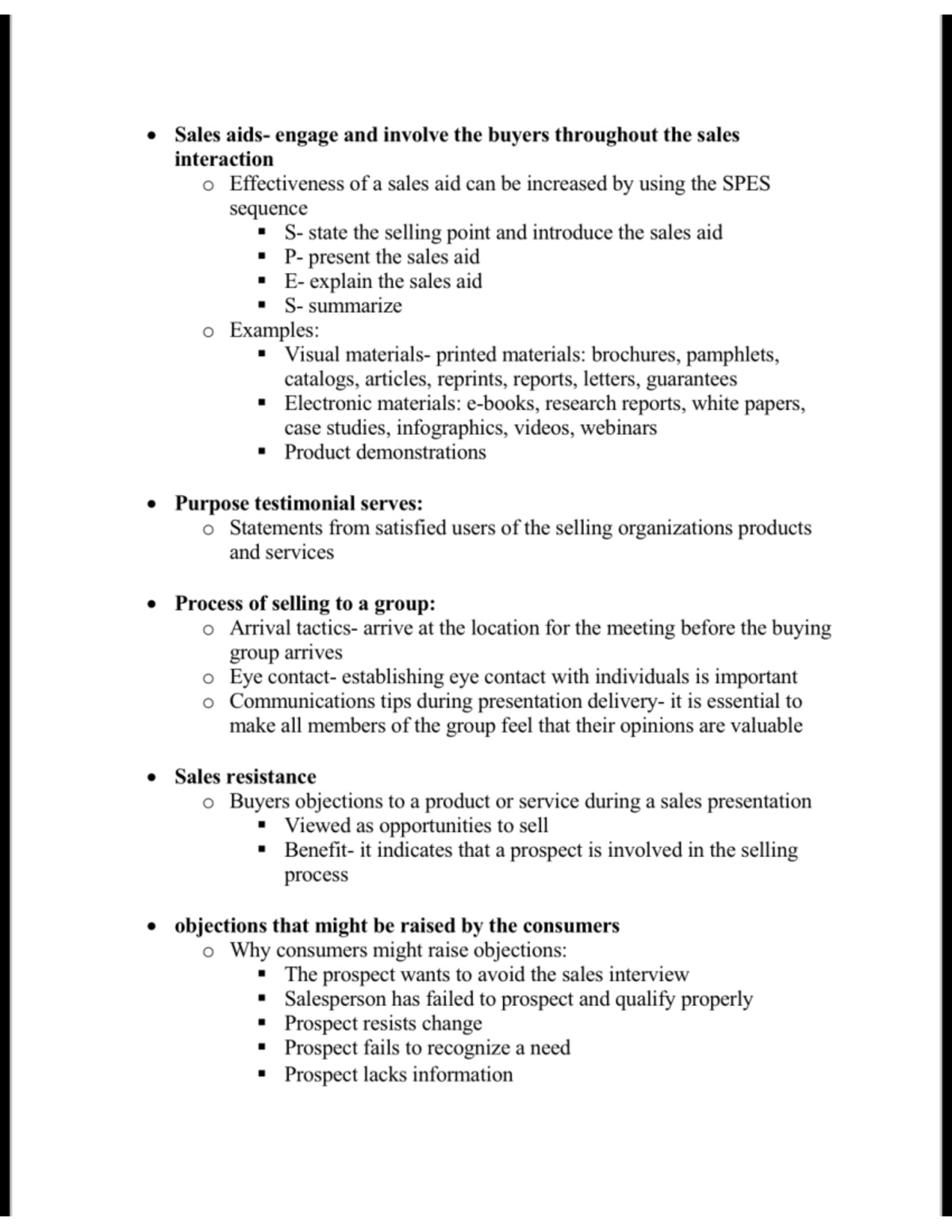 Personal Selling Exam 3 Notes - MKT 4113 - Studocu