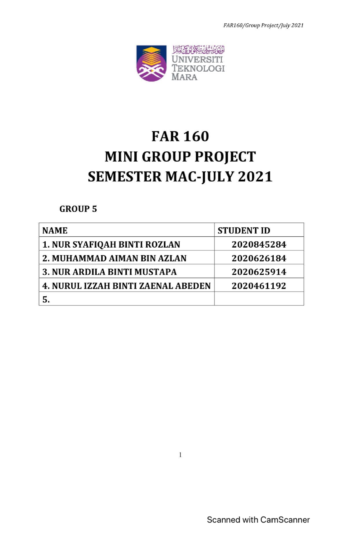 group assignment far270