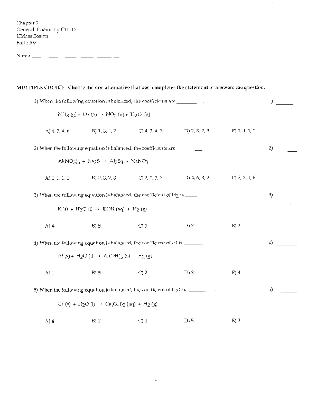 Chapter 3 - CHEM111 - Studocu