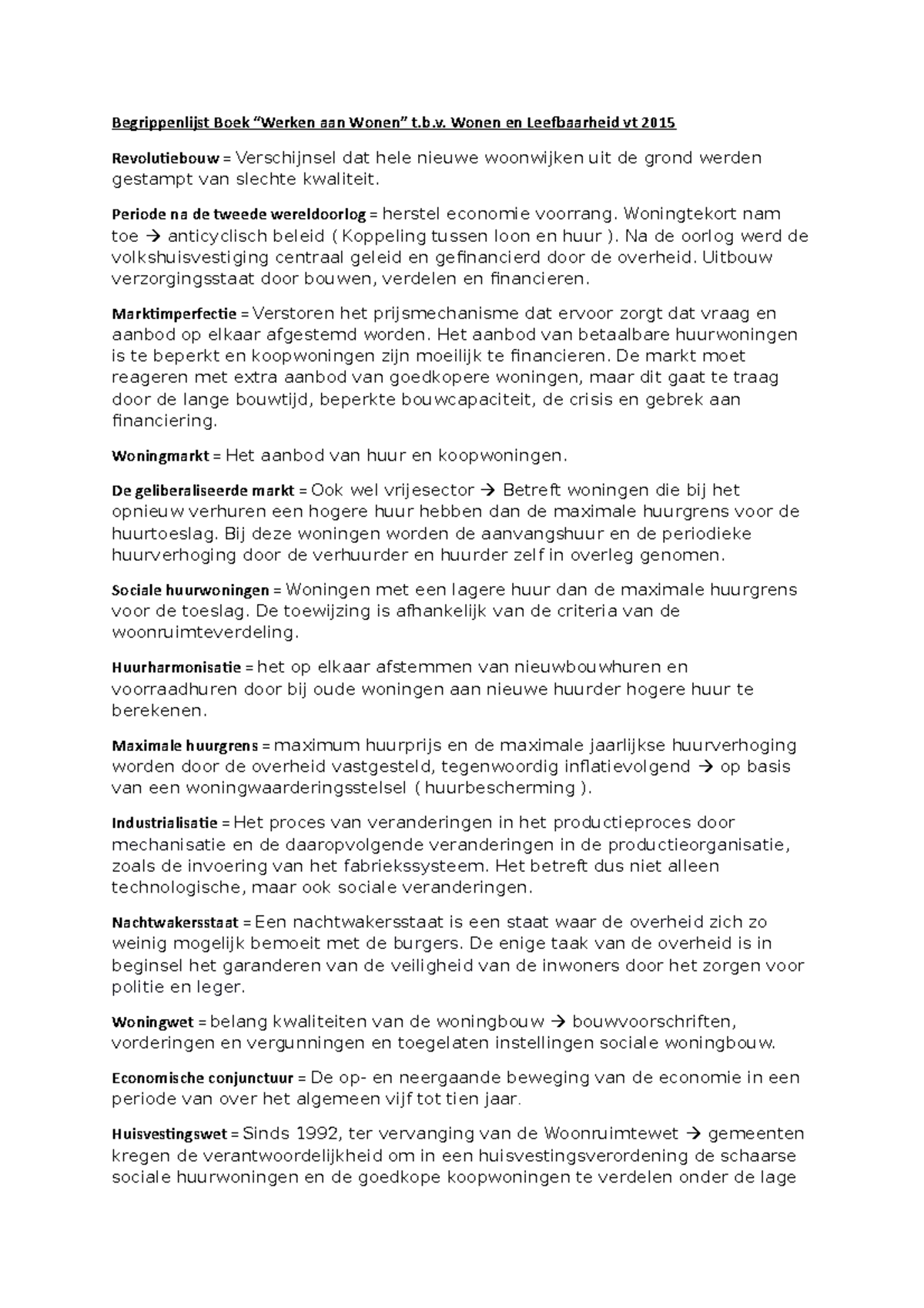 Begrippenlijst Wonen En Leefbaarheid Vt - Begrippenlijst Boek “Werken ...