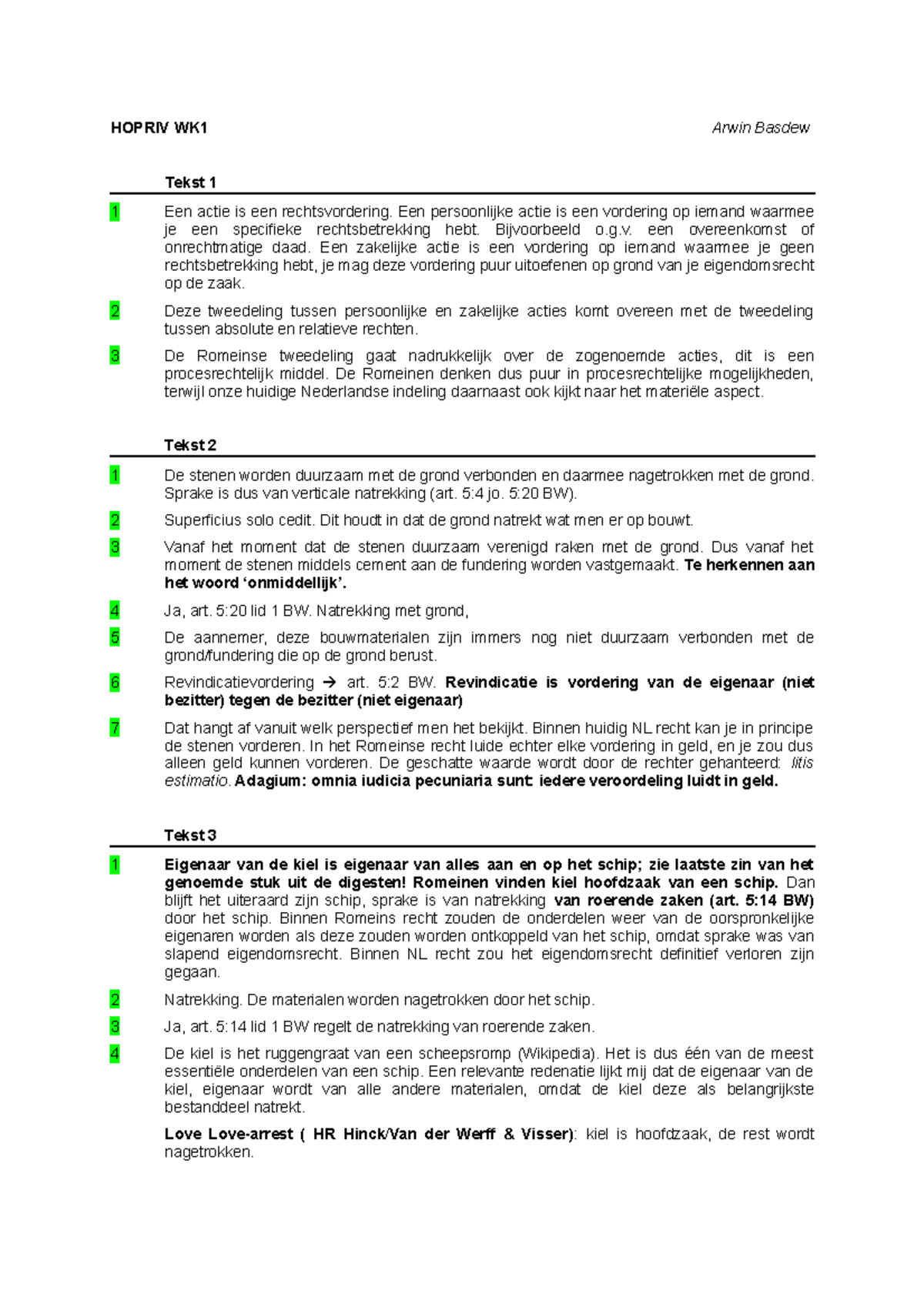 Werkgroep 1 HOPRIV HOPRIV WK1 Arwin Basdew Tekst 1 1 Een actie is een