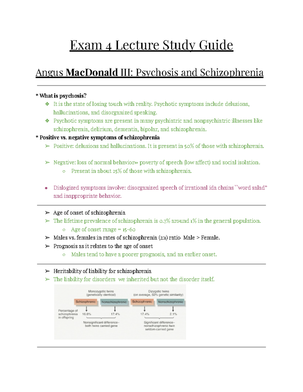 (Psy 3604) Exam 4 Lecture Study Guide - Exam 4 Lecture Study Guide ...