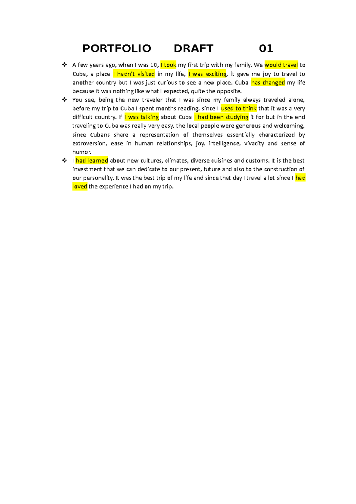 Portfolio advanced 4 - PORTFOLIO DRAFT 01 A few years ago, when I was ...