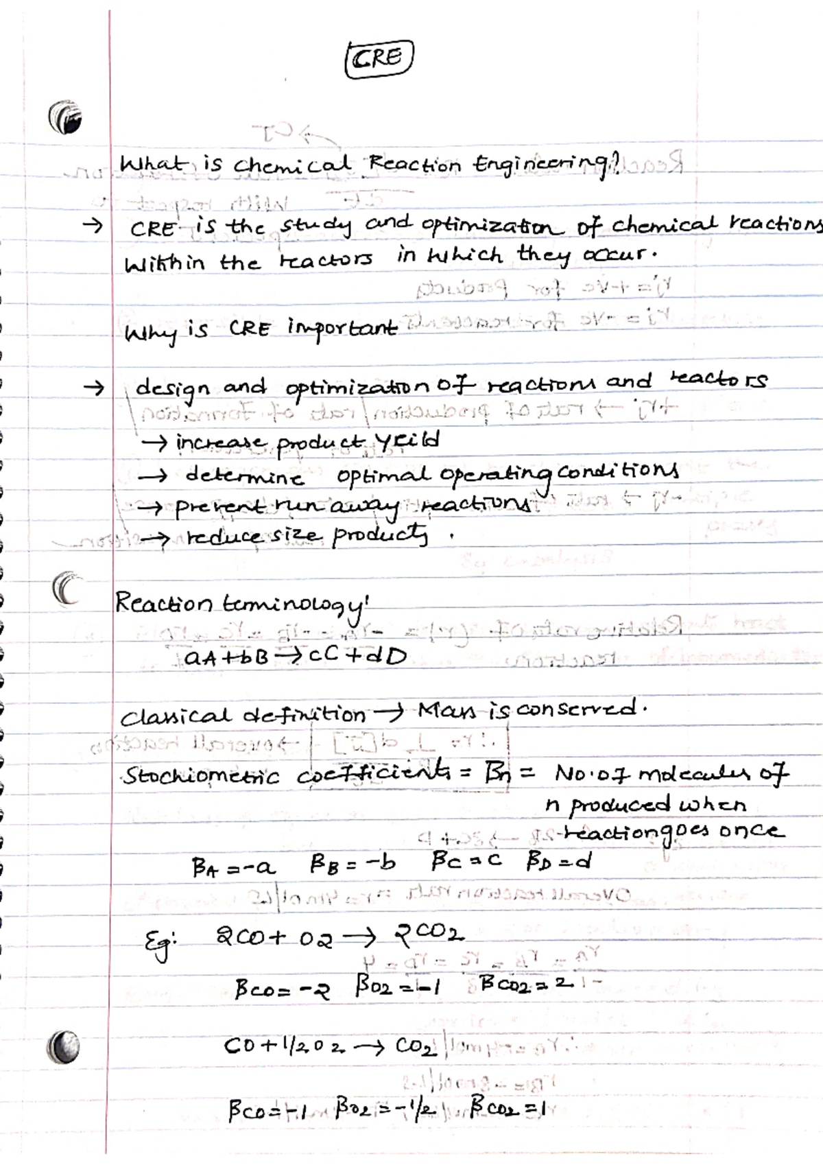 CRE notes 1 - CHE 544 - Studocu