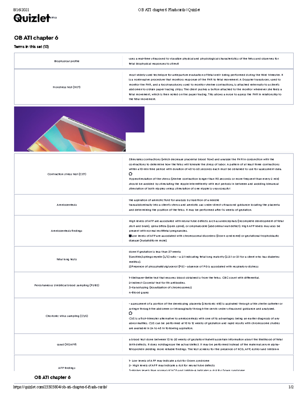 OB ATI Chapter 6 Flashcards Quizlet Obstetric - 8/16/2021 OB ATI ...