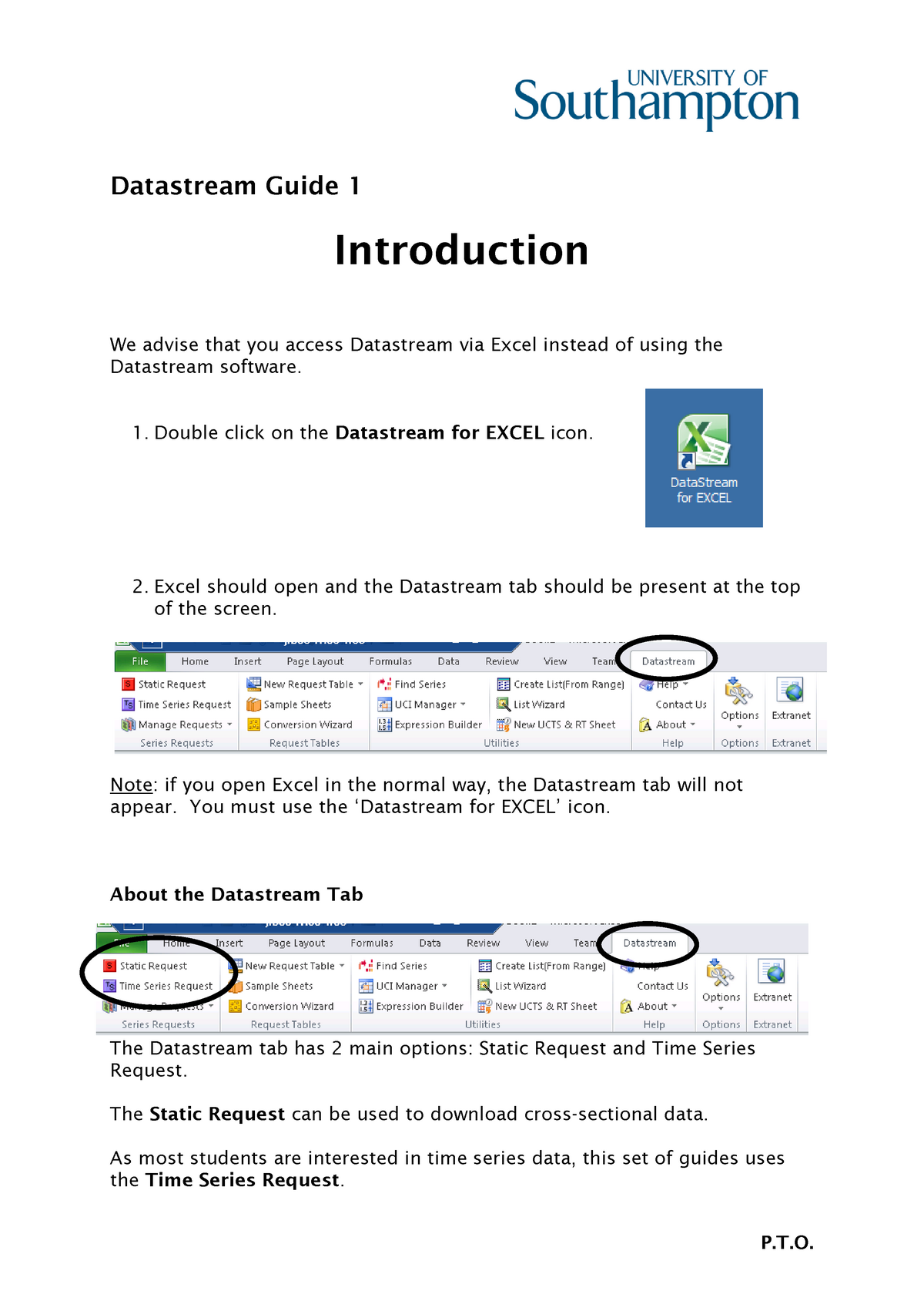 datastream excel add in