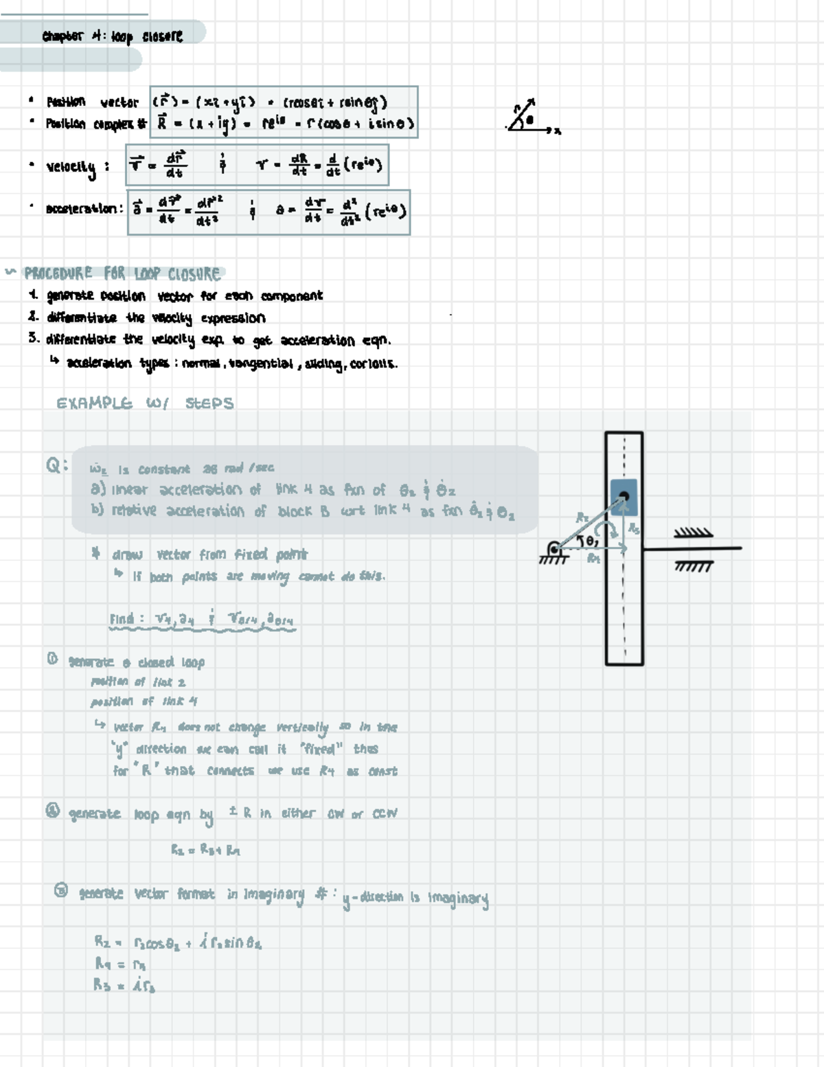 Chapter 4 - Summary Mechanics of Machines - Chapter 1 : loop closure ...