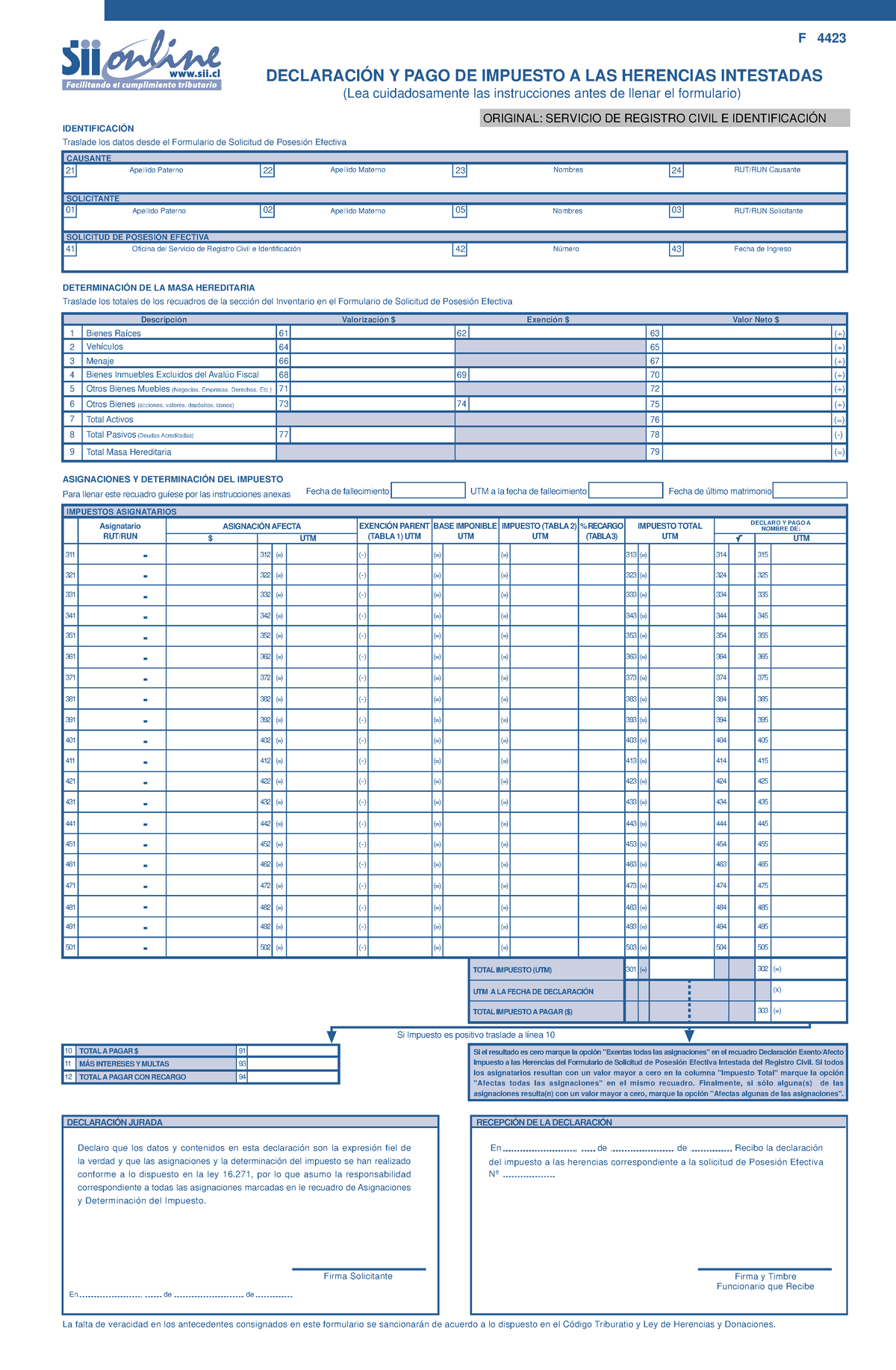 Formulario Impuesto De Herencia - Image To U