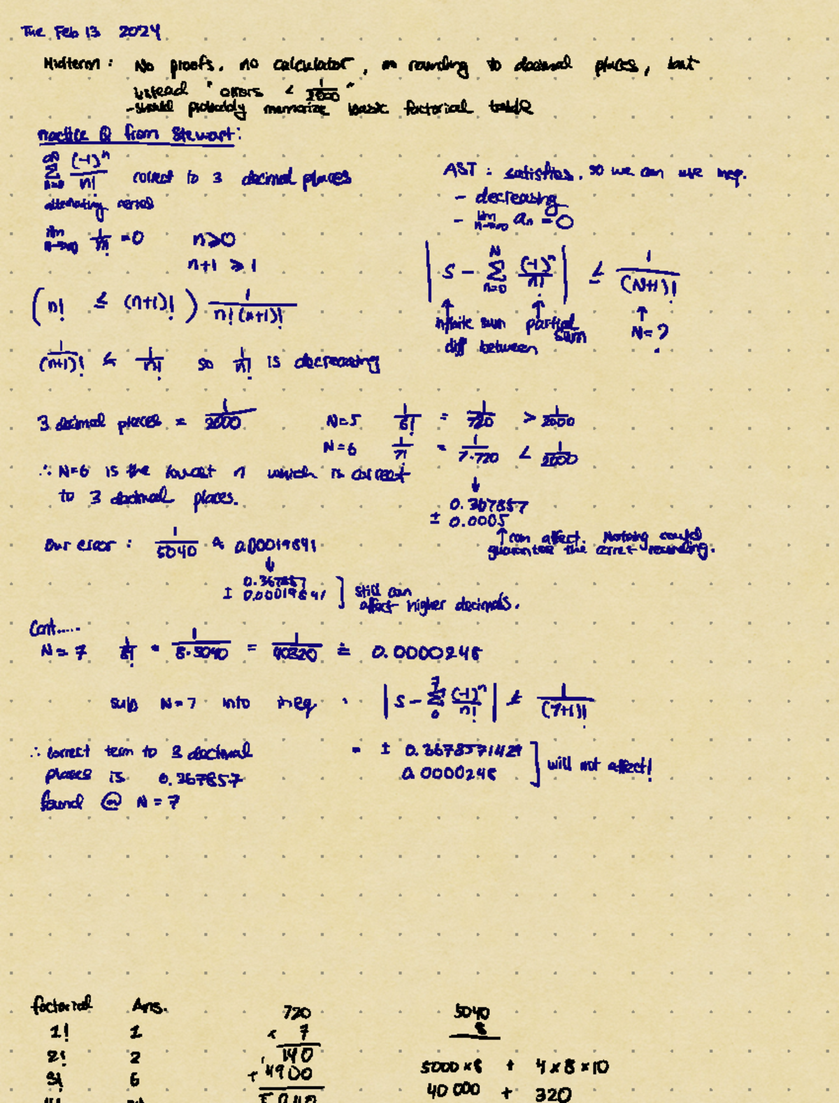 Calculus 3 Class notes for Sidney Trudeau - TheFeb 13 Midterm No proofs ...