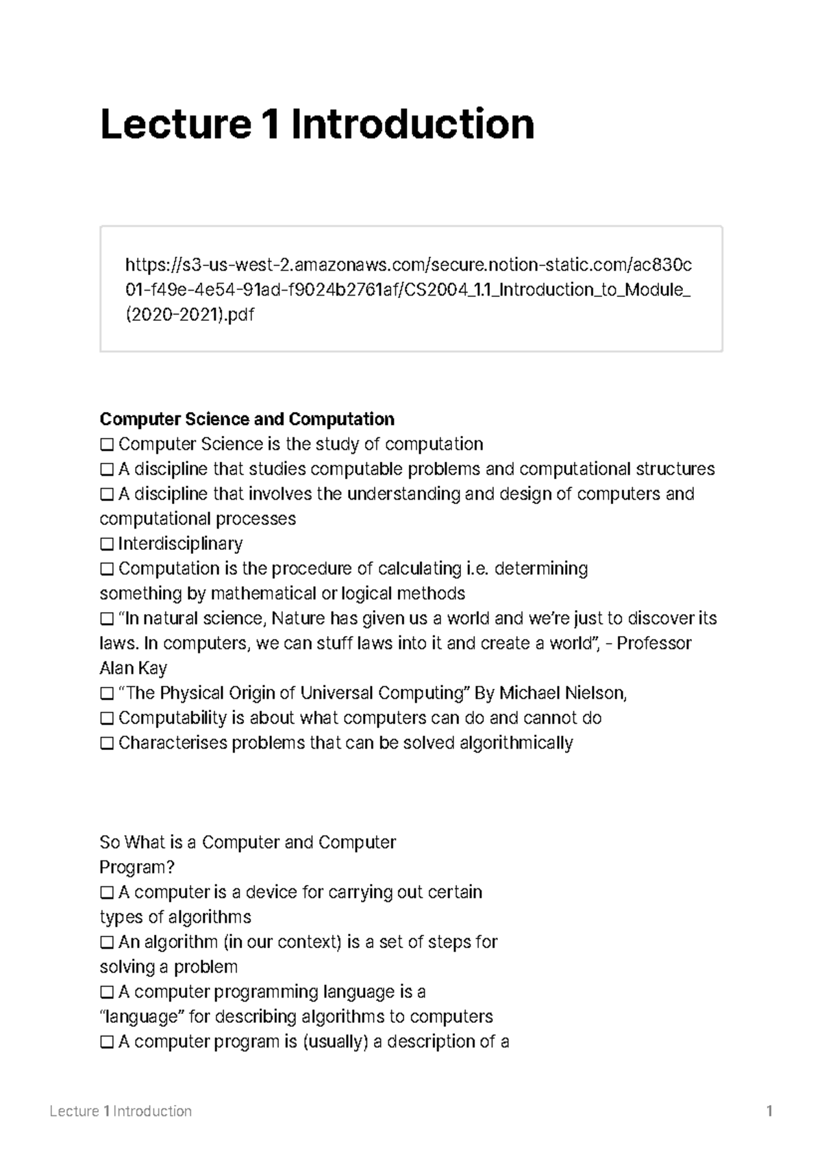 Lecture 1 Introduction-CS2004 Algorithms And Their Applications ...