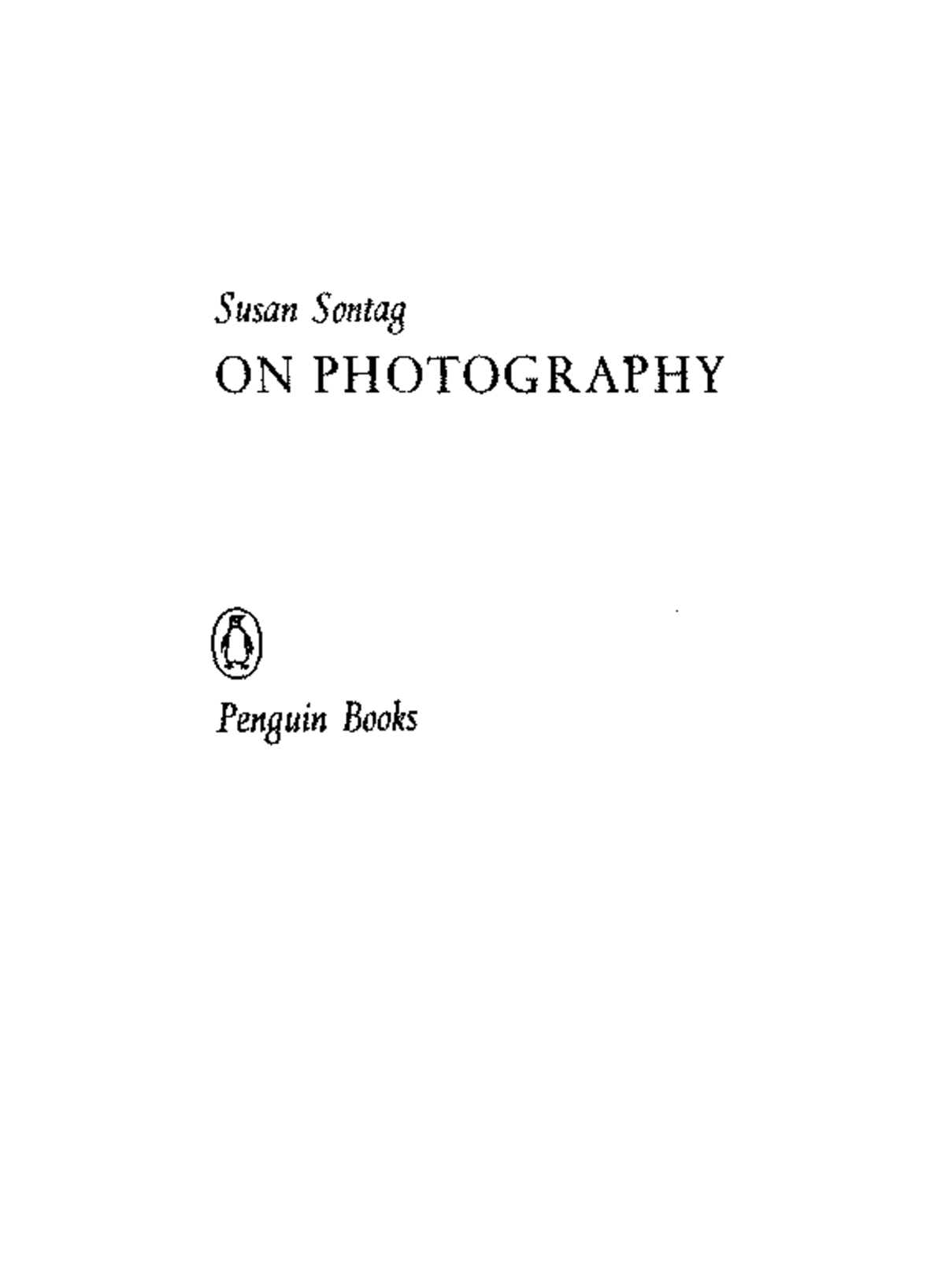 Susan Sontag - On Photography - Susan Son taB ON PHOTOGRAPHY PENGUIN ...