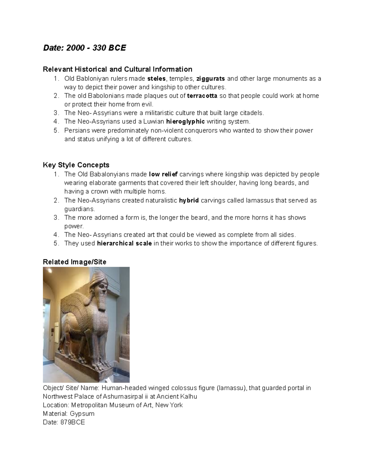 infographic Chapter 5 Art of West Asian Empires Date 2000 330 BCE