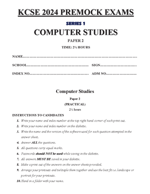 F2 Computer Studies Questions - COMPUTER STUDIES FORM 2 END TERM -TERM ...
