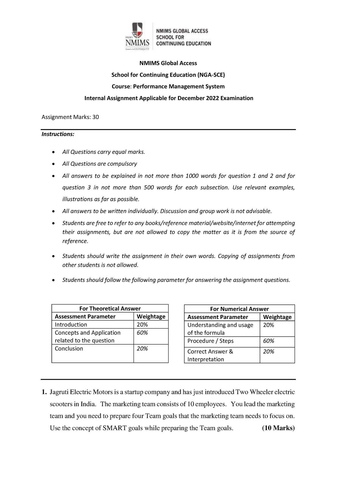 performance management system assignment