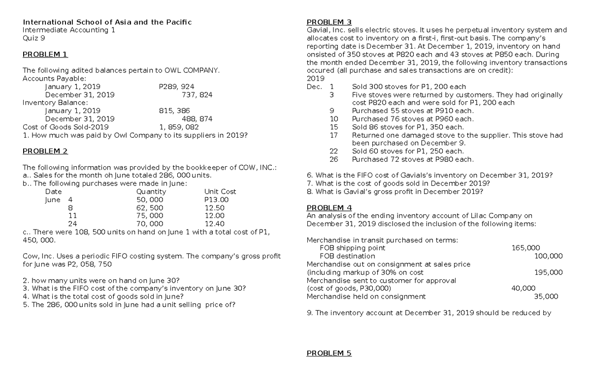 Int Acc inventories-and-cost-flow-docx - International School of Asia ...
