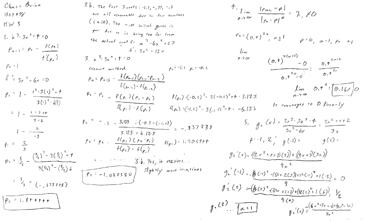 Numerical Analysis Newton's Method Homework 3 1 Select amount of