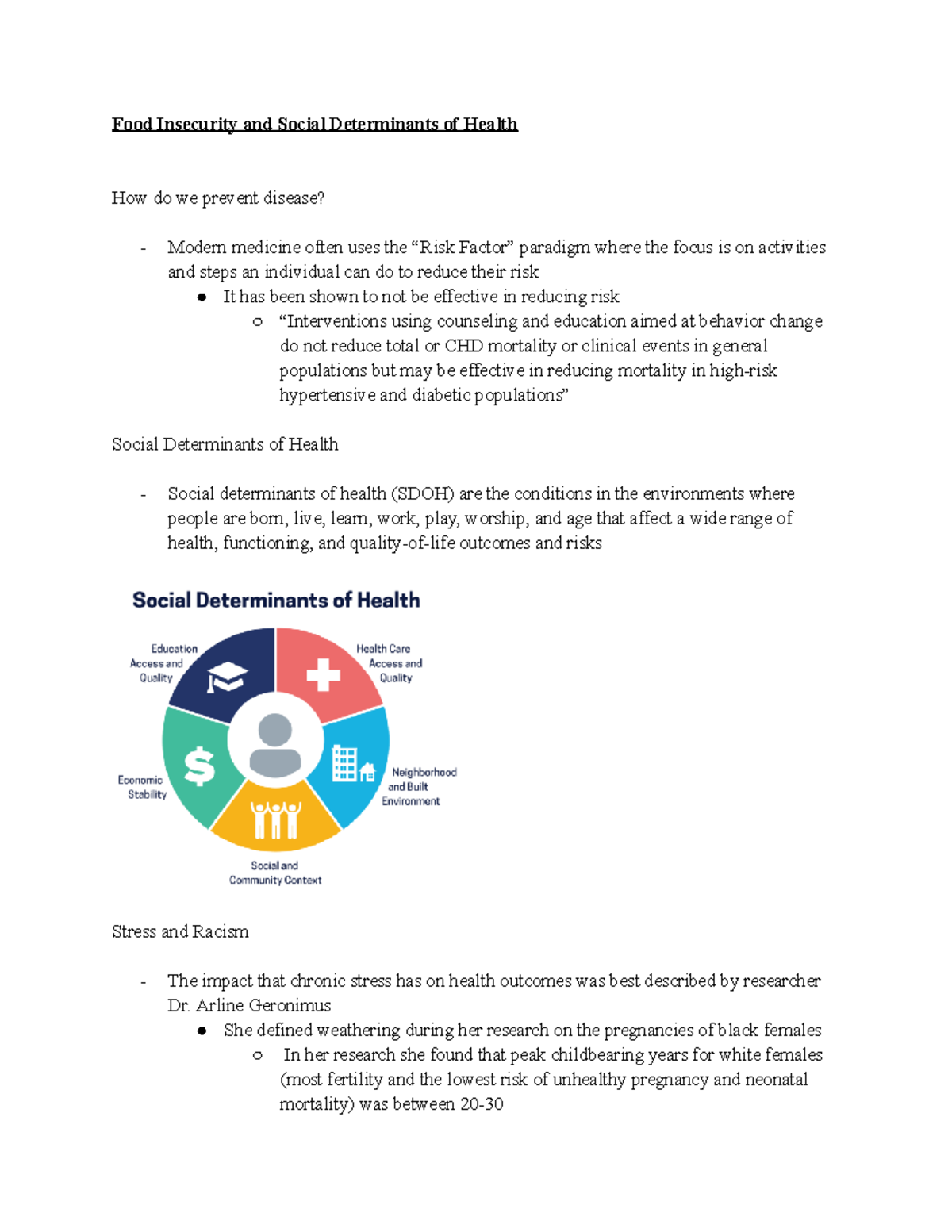 NUTR- Food Insecurity and Social Determinants of Health - Food ...