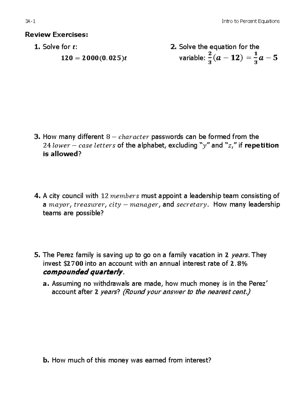 3A-1-Introduction Solving Percent Applications - 3A-1 Intro to Percent ...