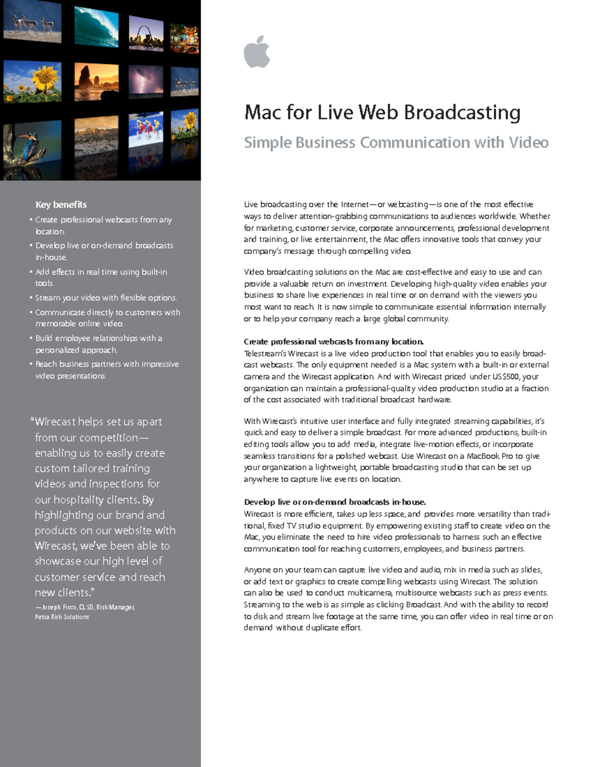 Sol live-web-broadcasting - “ Wirecast helps set us apart from our ...