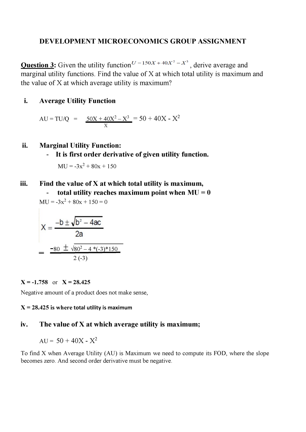 microeconomics application assignment