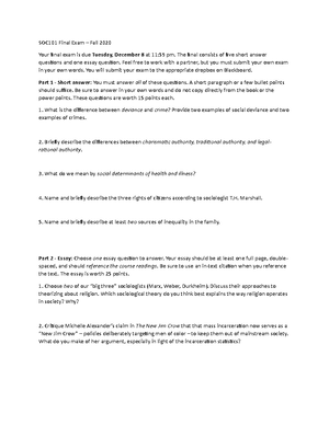 Reading reflection 1 - Alex Postma Lubold Sociology 101 20 September ...