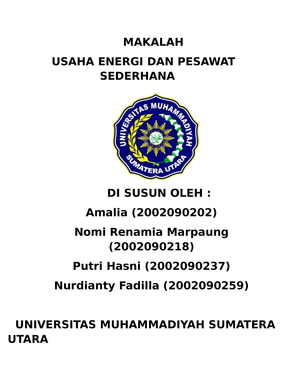 Makalah Usaha Energi Dan Pesawat Sederhana - MAKALAH USAHA ENERGI DAN ...