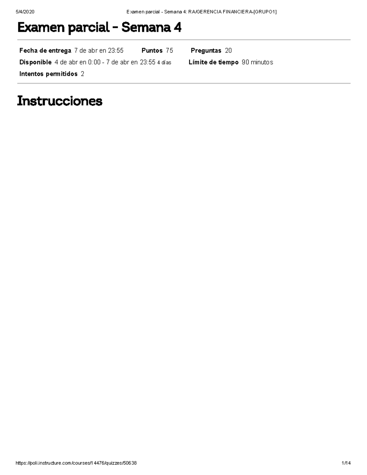 455872497 Examen parcial Semana 4 RA Gerencia Financiera Grupo 1 pdf ...