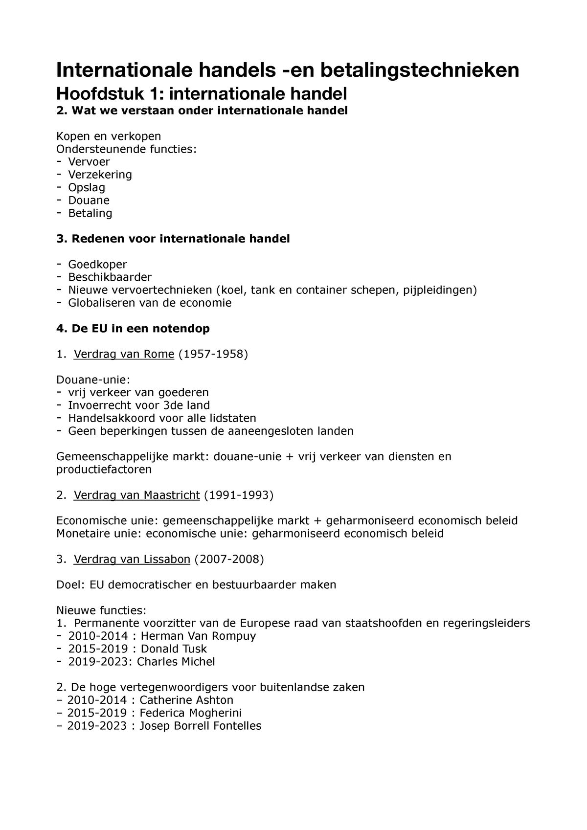 IHBT samenvatting semester 1 - Internationale handels -en ...