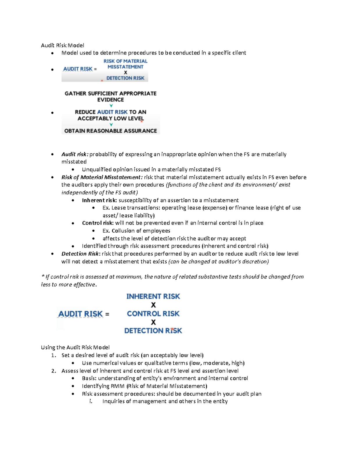 [Auditing Basics] The Audit Risk Model - Auditing Theory - University ...