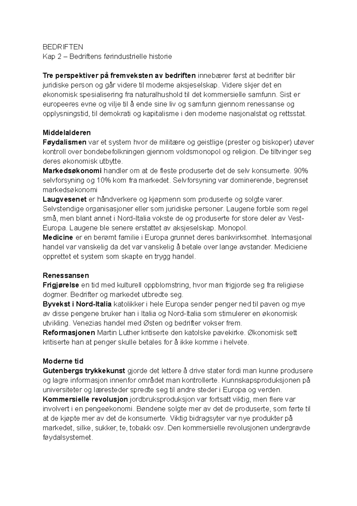 Flashcards - Sammendrag Fra Boken - Bedriften Kompendium HIS3410 ...