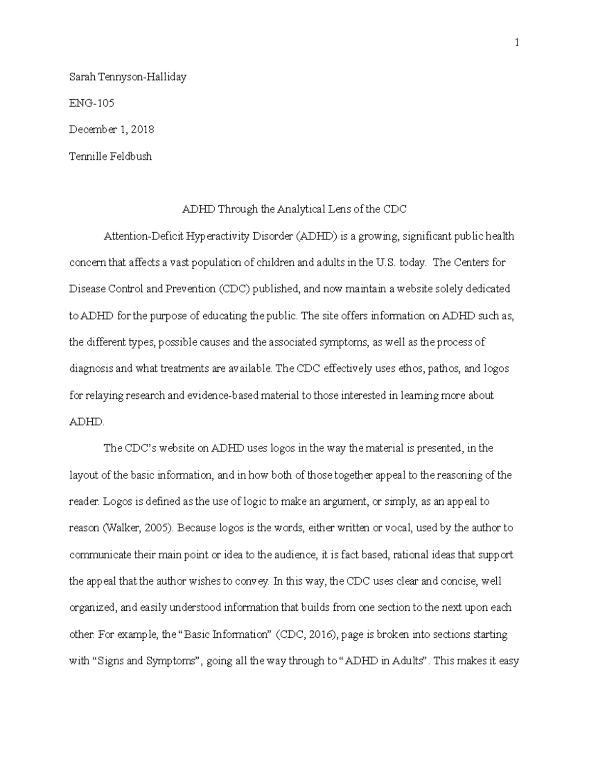 Rhetorical Analysis Essay - STH - Final Draft - ENG-27 - English